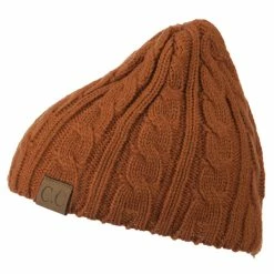 Cheveux Solid Cable Knit Beanie -Adams Shop sc008ps rust 5