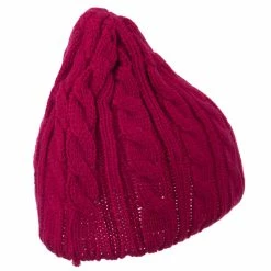 Cheveux Solid Cable Knit Beanie -Adams Shop sc010ps hot pink 3