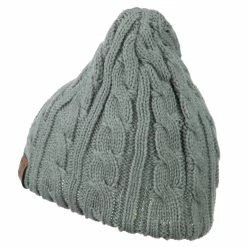 Cheveux Solid Cable Knit Beanie -Adams Shop sc013ps natural grey 2