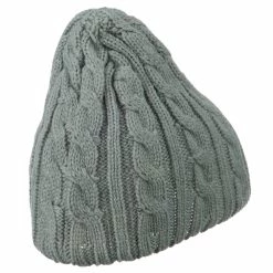 Cheveux Solid Cable Knit Beanie -Adams Shop sc013ps natural grey 3