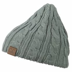 Cheveux Solid Cable Knit Beanie -Adams Shop sc013ps natural grey 5