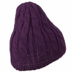 Cheveux Solid Cable Knit Beanie -Adams Shop sc014ps purple 3