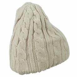 Cheveux Solid Cable Knit Beanie -Adams Shop sc017ps beige 3