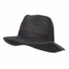 Hatiya Solid Paper Braid Panama Hat 2 Hatiya Solid Paper Braid Panama Hat -Adams Shop sd001pe black 1