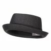 Hatiya Solid Upbrim Pork Pie Fedora 2 Hatiya Solid Upbrim Pork Pie Fedora -Adams Shop sd001pp black 1 2