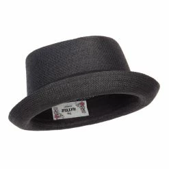 Hatiya Solid Upbrim Pork Pie Fedora -Adams Shop sd001pp black 4 1