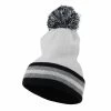 City Hunter Knit Pom Striped Cuff Beanie -Adams Shop sf001bf white 1 1