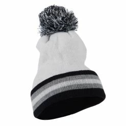 City Hunter Knit Pom Striped Cuff Beanie 20 City Hunter Knit Pom Striped Cuff Beanie -Adams Shop sf001bf white 4 1