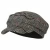 Something Special Stripe Patterned Herringbone Greek Captain Cap -Adams Shop sg001ic black 1