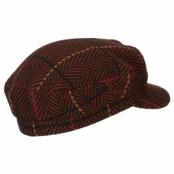 Something Special Stripe Patterned Herringbone Greek Captain Cap -Adams Shop sg002ic camel 3