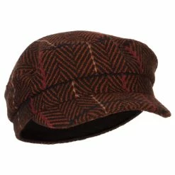 Something Special Stripe Patterned Herringbone Greek Captain Cap -Adams Shop sg002ic camel 4
