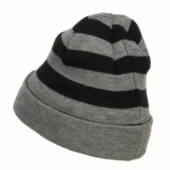 Hatiya Striped Long Beanie -Adams Shop sg003ms black 2