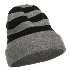 Hatiya Striped Long Beanie -Adams Shop sg003ms black 4