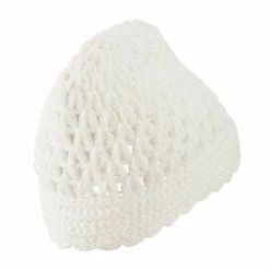Jeanne Simmons Girl's Scalloped Edge Knit Cap -Adams Shop sl001ps ivory 2