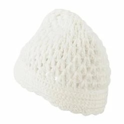 Jeanne Simmons Girl's Scalloped Edge Knit Cap -Adams Shop sl001ps ivory 3