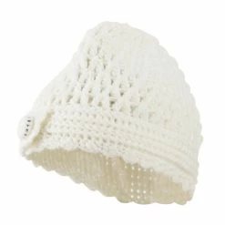 Jeanne Simmons Girl's Scalloped Edge Knit Cap -Adams Shop sl001ps ivory 4