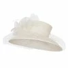 Something Special Women's Swirl Flower Net Sinamay Hat -Adams Shop sl002fs white 1