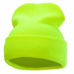 KBETHOS 12 Inch Solid Long Beanie Made In USA 192 KBETHOS 12 Inch Solid Long Beanie Made In USA -Adams Shop sl016bf neon yellow 1 1