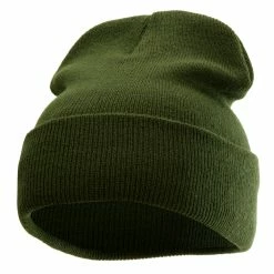 KBETHOS 12 Inch Solid Long Beanie Made In USA 197 KBETHOS 12 Inch Solid Long Beanie Made In USA -Adams Shop sl017bf olive 1 1