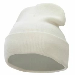 KBETHOS 12 Inch Solid Long Beanie Made In USA 227 KBETHOS 12 Inch Solid Long Beanie Made In USA -Adams Shop sl023bf white 1