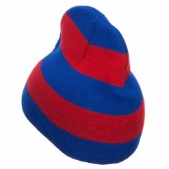 Otto Striped Knit Short Beanie 43 Otto Striped Knit Short Beanie -Adams Shop sp001ms royal red 2