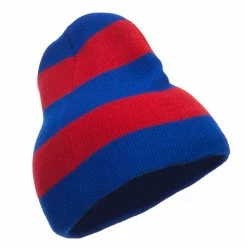 Otto Striped Knit Short Beanie 45 Otto Striped Knit Short Beanie -Adams Shop sp001ms royal red 4