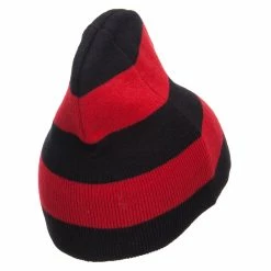 Otto Striped Knit Short Beanie 64 Otto Striped Knit Short Beanie -Adams Shop sp002ms black red 3