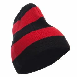 Otto Striped Knit Short Beanie 65 Otto Striped Knit Short Beanie -Adams Shop sp002ms black red 4