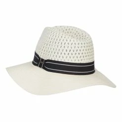 Hatiya Striped Band Paper Panama Hat -Adams Shop sp002pe ivory 2