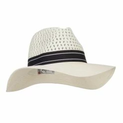 Hatiya Striped Band Paper Panama Hat -Adams Shop sp002pe ivory 4