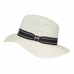 Hatiya Striped Band Paper Panama Hat -Adams Shop sp002pe ivory 5