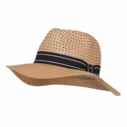 Hatiya Striped Band Paper Panama Hat -Adams Shop sp003pe natural 1