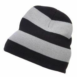 Otto Striped Knit Short Beanie 51 Otto Striped Knit Short Beanie -Adams Shop sp004ms black grey 5
