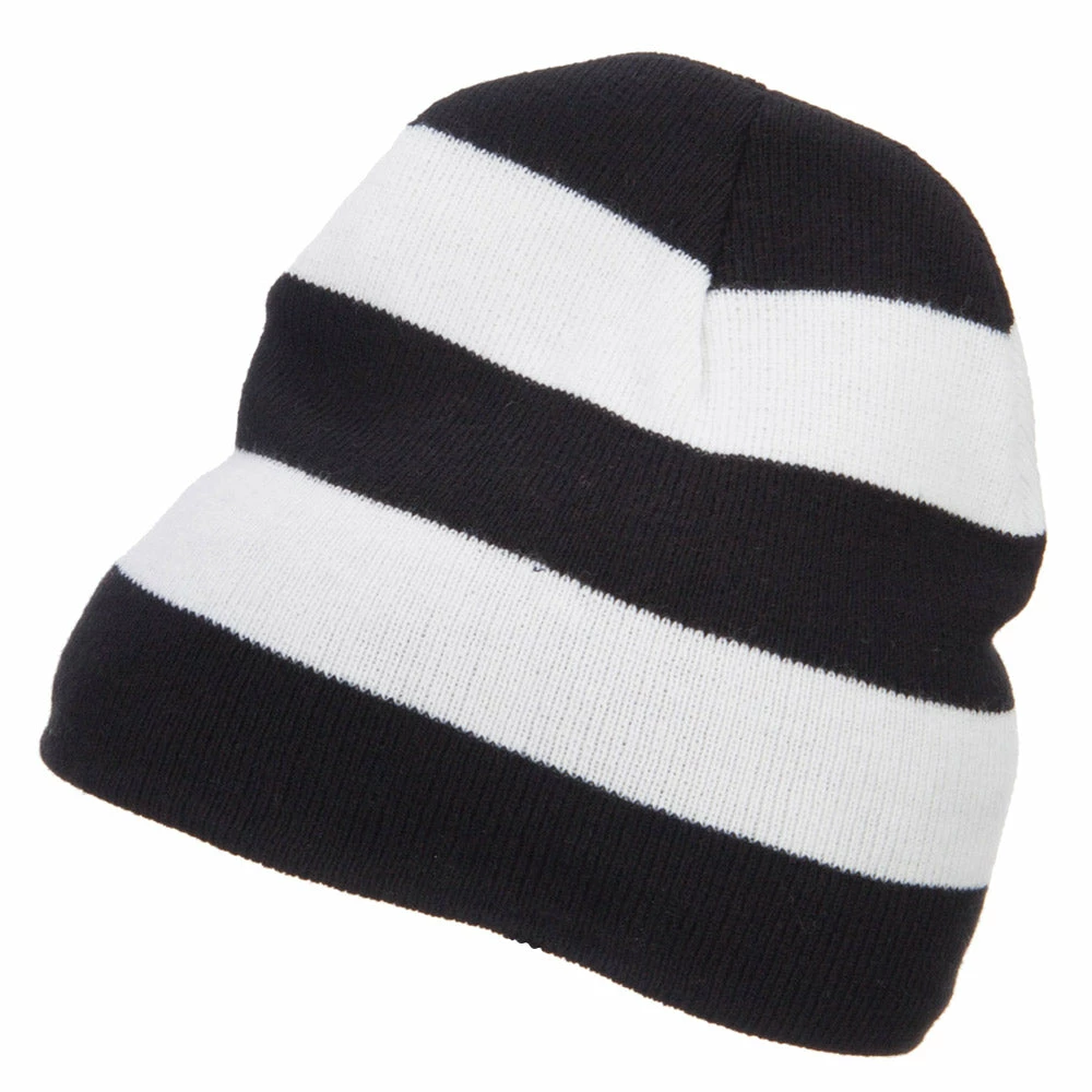 Otto Striped Knit Short Beanie 17 Otto Striped Knit Short Beanie - Image 15