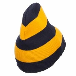 Otto Striped Knit Short Beanie 74 Otto Striped Knit Short Beanie -Adams Shop sp006ms navy gold 3