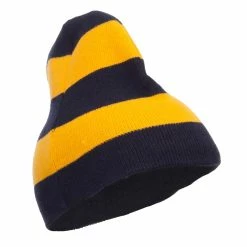 Otto Striped Knit Short Beanie 75 Otto Striped Knit Short Beanie -Adams Shop sp006ms navy gold 4