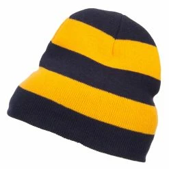Otto Striped Knit Short Beanie 76 Otto Striped Knit Short Beanie -Adams Shop sp006ms navy gold 5