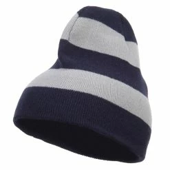 Otto Striped Knit Short Beanie 57 Otto Striped Knit Short Beanie -Adams Shop sp007ms navy grey 1