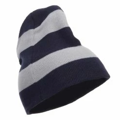 Otto Striped Knit Short Beanie 60 Otto Striped Knit Short Beanie -Adams Shop sp007ms navy grey 4