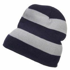 Otto Striped Knit Short Beanie 61 Otto Striped Knit Short Beanie -Adams Shop sp007ms navy grey 5