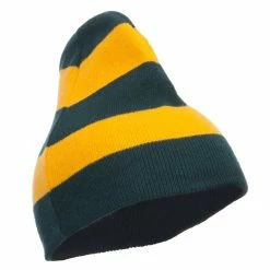 Otto Striped Knit Short Beanie 80 Otto Striped Knit Short Beanie -Adams Shop sp008ms green gold 4