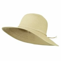 Jeanne Simmons Paper Braid Flat Brim Self Tie Hat -Adams Shop st008fw 1
