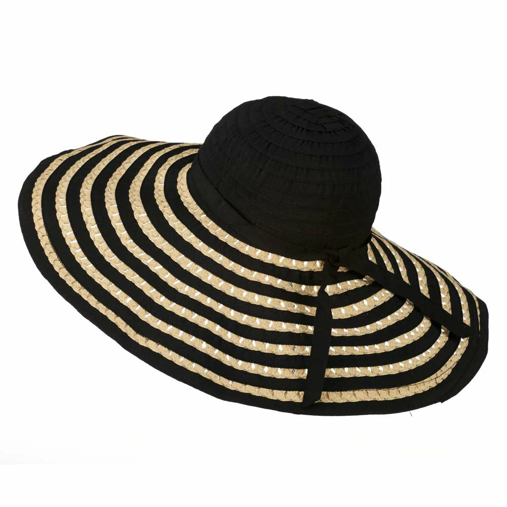 Jeanne Simmons Striped Hat With Flower And Ribbon Design 6 Jeanne Simmons Striped Hat With Flower And Ribbon Design - Image 4