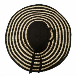 Jeanne Simmons Striped Hat With Flower And Ribbon Design 19 Jeanne Simmons Striped Hat With Flower And Ribbon Design -Adams Shop sw001cr 5 1