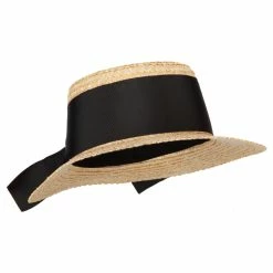 Jeanne Simmons Women's Straw Wide Ribbon Tall Boater Hat -Adams Shop sw001pp natural 4
