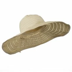 Jeanne Simmons Striped Hat With Flower And Ribbon Design 24 Jeanne Simmons Striped Hat With Flower And Ribbon Design -Adams Shop sw002cr 4