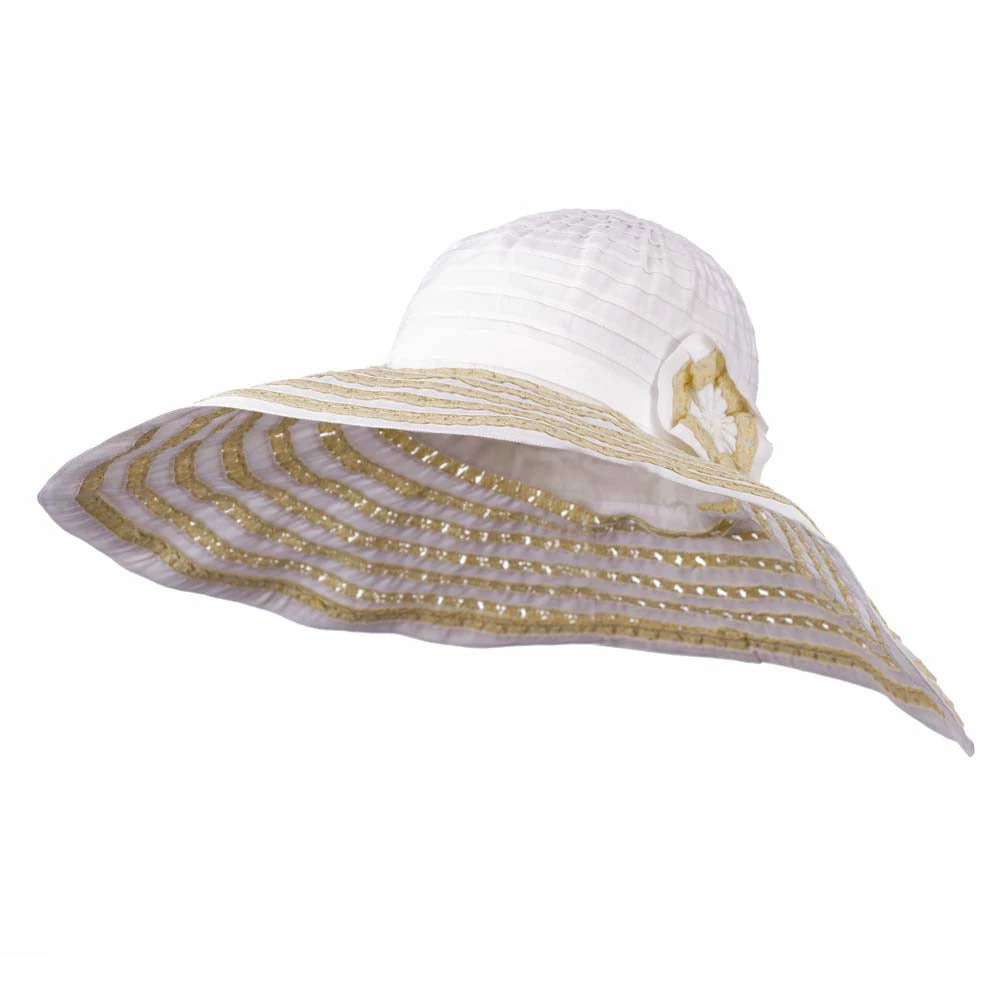 Jeanne Simmons Striped Hat With Flower And Ribbon Design 13 Jeanne Simmons Striped Hat With Flower And Ribbon Design - Image 11