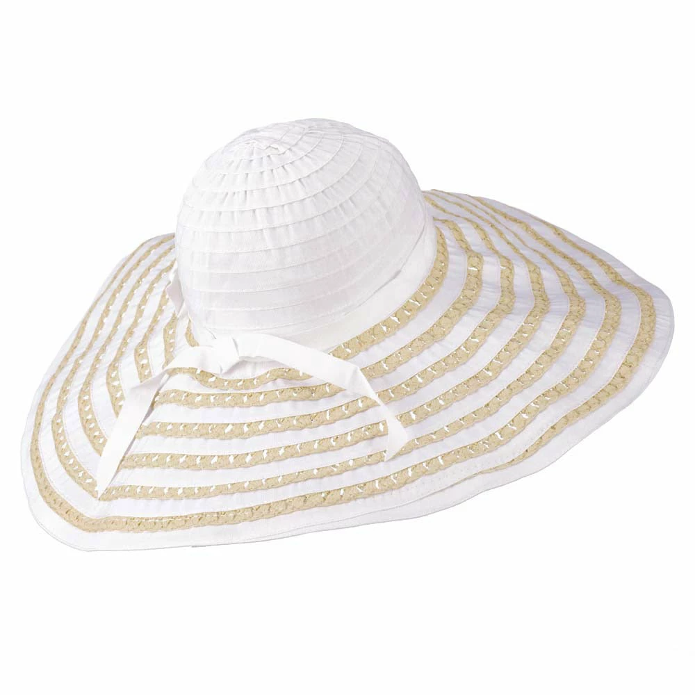 Jeanne Simmons Striped Hat With Flower And Ribbon Design 16 Jeanne Simmons Striped Hat With Flower And Ribbon Design - Image 14