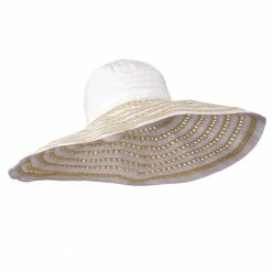 Jeanne Simmons Striped Hat With Flower And Ribbon Design 31 Jeanne Simmons Striped Hat With Flower And Ribbon Design -Adams Shop sw003cr 4
