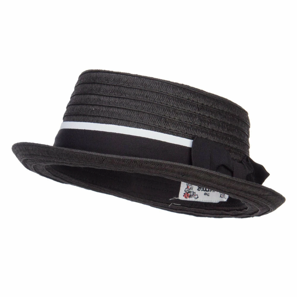 Hatiya Ribbon Band Boater Pork Pie Hat 13 Hatiya Ribbon Band Boater Pork Pie Hat - Image 11